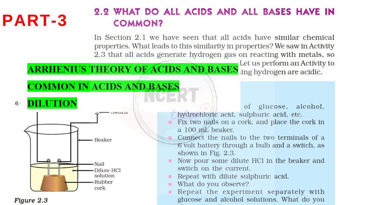 ARRHENIUS THEORY OF ACIDS AND BASES || PART - 3 || CLASS 10th # ...