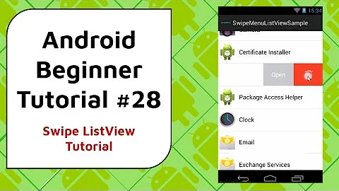 Android Beginner Tutorial #28 - Swipe ListView Tutorial