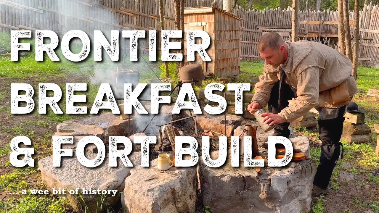 1700s Frontier Breakfast & Fort Build | Chinking Logs at Kelly Station | Fortified Homestead