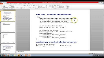 Ch 2 - PHP Comments and Statements
