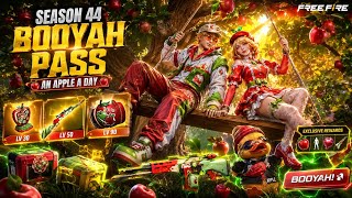 FREE FIRE Season 44 BOOYAH PASS 😍 Apple A Day Full Rewards | New Gun Skin, Bundle & Emotes!