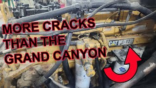 This Engine has more CRACKS than the Grand Canyon. Cat C-12 Diesel Engine.