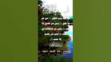 سورة الفلق كاملة برواية حفص عن عاصم بصوت القارئ الشيخ عبد الودود حنيف
