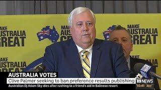 Clive Palmer in High Court bid to ban preference results until all polling booths close