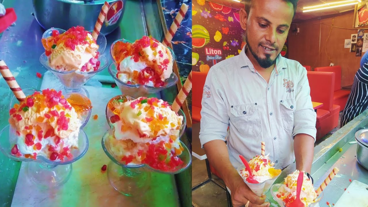 Special Fruits Faluda Recipe,Street Food Of Bangladesh