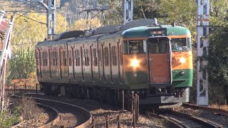 【4K】JR山陽本線　普通列車115系電車　ｵｶD-27編成