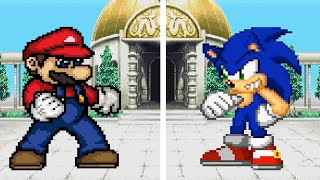 MUGEN Mario VS MUGEN Sonic (Sprite Animation)