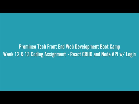 Promineo Week 12 and 13 - CRUD App & Log In