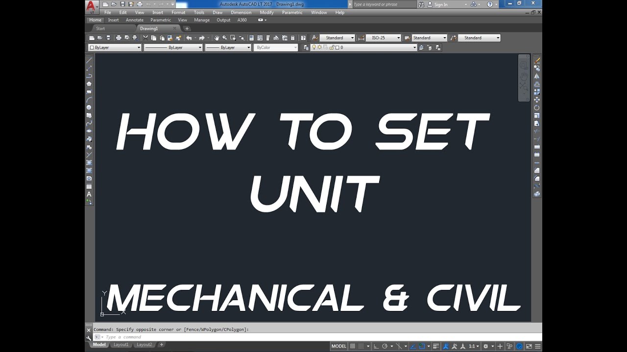 How to Set Unit in AutoCAD 2017 - YouTube