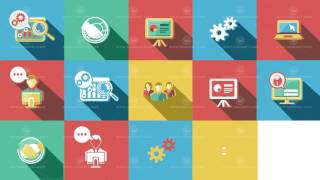 Business and Startup Flat Icons Set. 4K