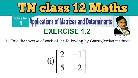 TN 12 Maths Exercise 1.2 Q.No.3 sub i Applications of Matrices and Determinants