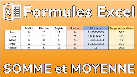 Formules Excel : Calculer une SOMME et une MOYENNE (simple ou pondérée avec coefficients)