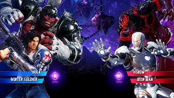 Gladiator Hulk & Winter Soldier vs Carnage & Iron Man (Very Hard) - Marvel vs Capcom | 4K UHD