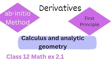 Class 12 Math exercise 2.1 | Derivatives by first Principle | Derivatives by ab-initio Method
