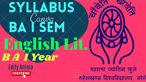 Detailed Syllabus of B A 1 year I Sem | MJPRU latest news | UG BA Rohilkhand University | #NEP2020