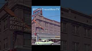 Vintage Hotel Rogers, Idaho Falls, Color Video of 1950's, Classic Cars, Coffee Shop, Carroll's