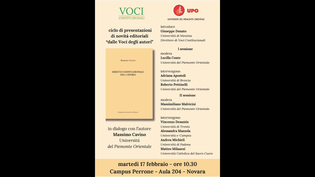 Voci Costituzionali e UPO - Dalle Voci degli autori: 