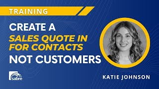 Create a Sales Quote in Business Central for Contacts, Not Customers