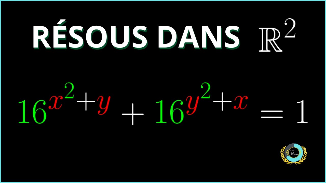 Résolution de 16^{x^2+y}+16^{y^2+x} = 1 dans R² | #challengingmathproblems #olympiad