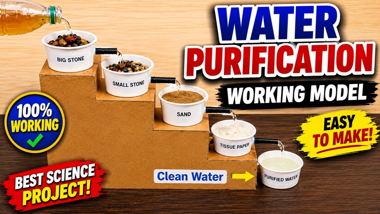 water purification working model for science project exhibition - diy ...