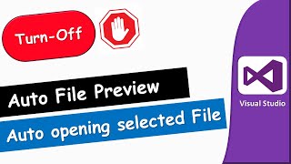 Disable Auto-Open Files in Visual Studio | Solution Explorer Settings