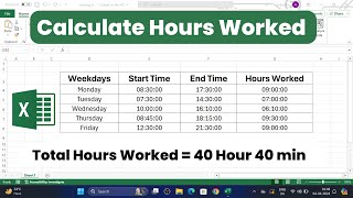How to Calculate Hours Worked in Microsoft Excel | Working Hour Calculator in MS Excel