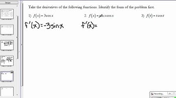 Differentiation of Trig Functions part 2
