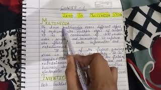 Multimedia easy definition in hindi/hand written notes/Polytecnic 3rd sem /chapter-1