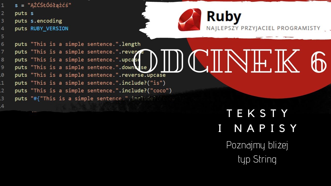 Kurs programowania w Ruby - Podstawowe typy danych cz.3 - Napisy - YouTube