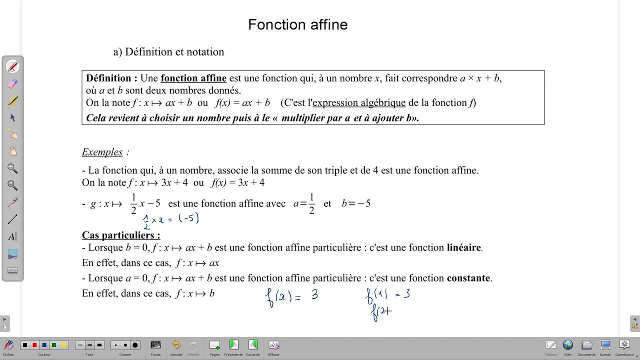 Reconnaître une fonction affine-3ème - YouTube