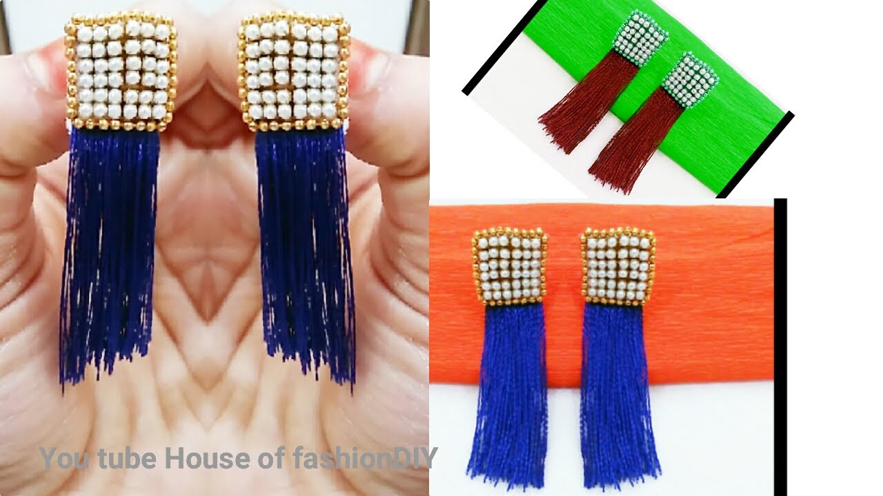How To Make Silk thread EarringsFlat Tassel Silk Thread Earrings