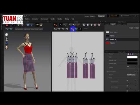 Thiết kế váy hai dây trên phần mềm thời trang 3D tại TuanRio.com