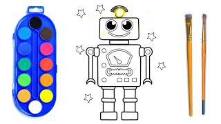 Vẽ và tô màu Robot | Glitter Robot Drawing and Coloring| XuNa TV screenshot 5