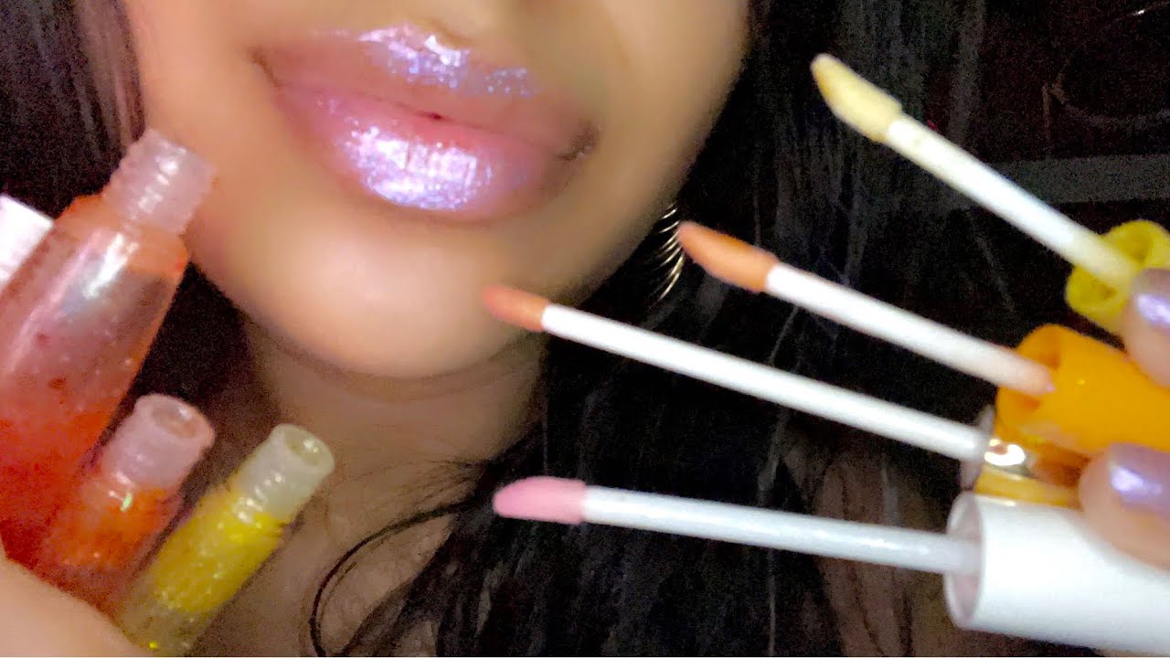 ASMR~  Lipgloss Application + Wet Mouth Sounds + Hand Movements (LoFI / no talking)