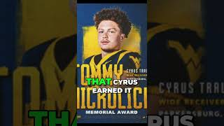 Parkerburg native Cyrus Traugh EARNS WVU's Tommy Nickolich AWARD