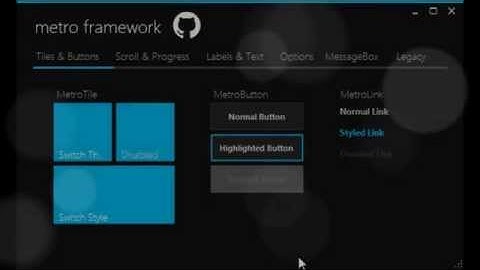 C# Modern UI Metro Framework Windows 8 UI