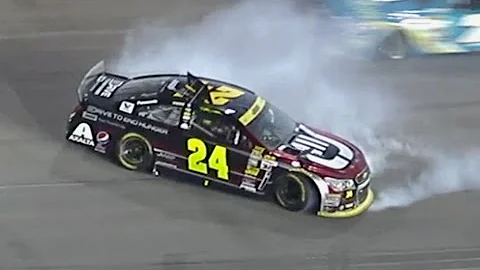 Gordon spins after contact with Keselowski