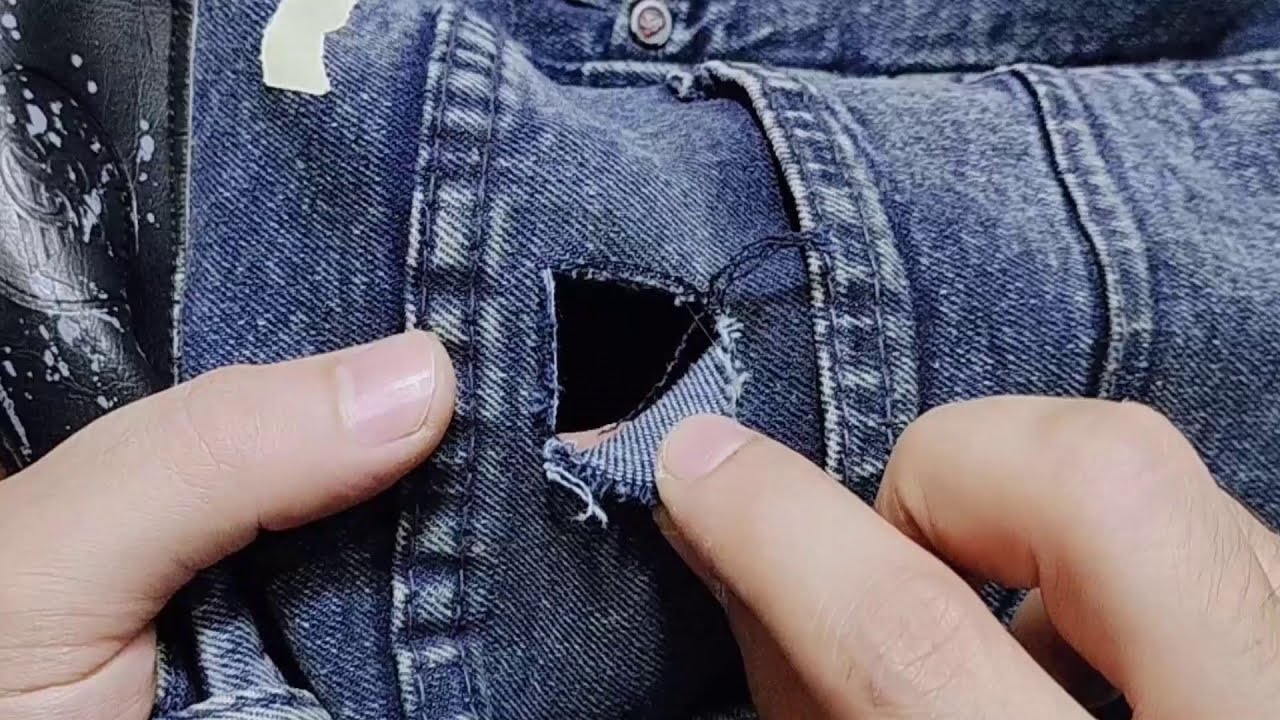 Teach yourself how to repair a hole in jeans the perfect way - YouTube