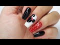 Minnie Mouse nails art tutorial / Charbonne
