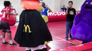 Ronald McDonald after playing with the kids