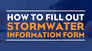 How To Fill Out Stormwater Information Form