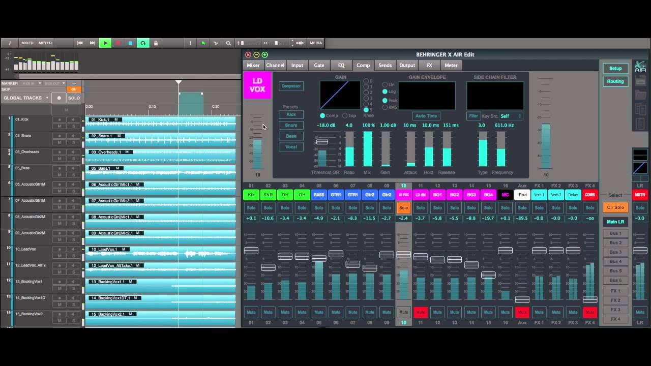 Using Compression with Examples MIDAS M32 MR18 + BEHRINGER X32 XAir