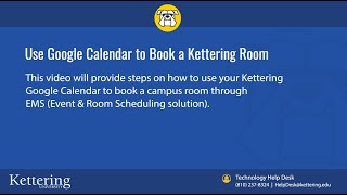 Use Google Calendar To Book A Kettering Room Through Ems