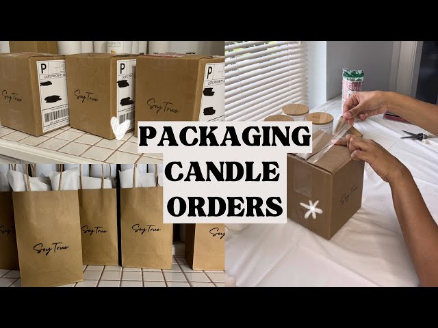 pack orders with me  aesthetic candle business, studio vlog, asmr,  sustainable packaging ideas 