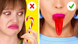 Große Vs. Kleine Snack-Challenge || Make-Up & Snacks Im Unterricht Mit 123 Go Like!