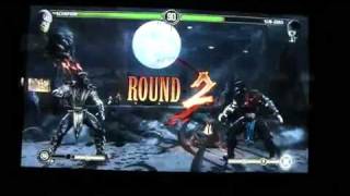 Mortal Kombat 9 ( 2011 ) - New gameplay - Scorpion vs Sub-Zero - Pit II