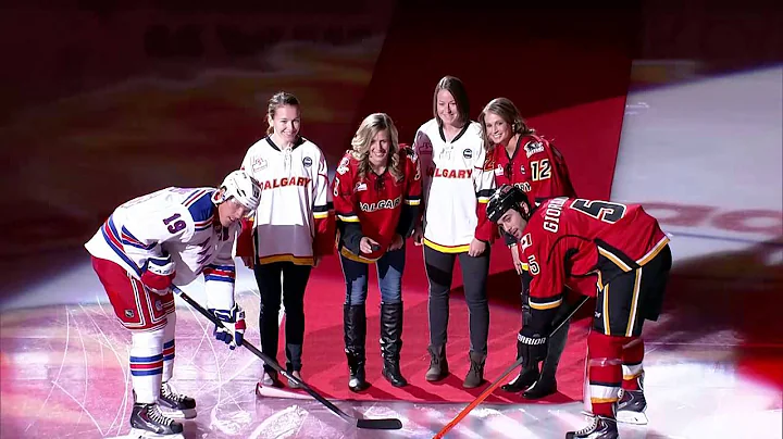 Calgary Flames puck drop: Inferno players Larocque...