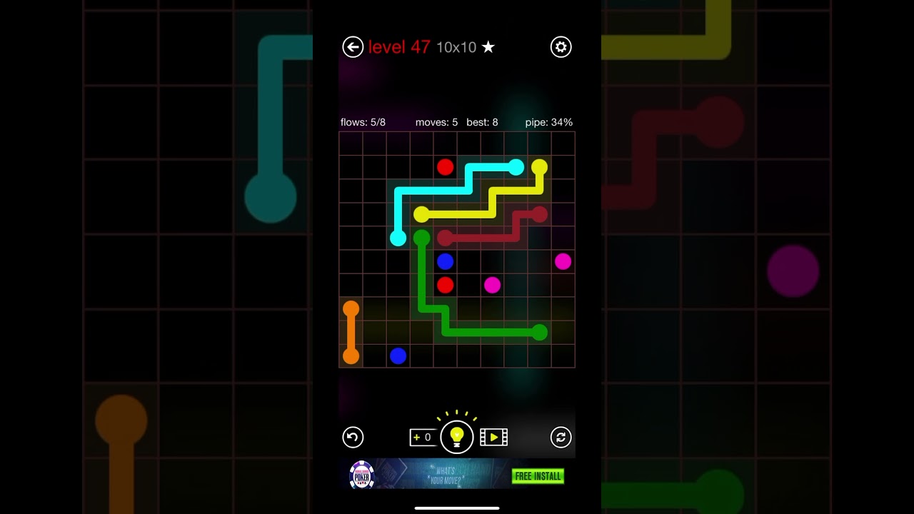 Flow Free 10x10 Mania Level 47 Perfect 