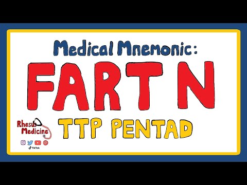 MEDICAL MNEMONIC FART N: TTP Pentad USMLE | Thrombotic Thrombocytopenic Purpura | Rhesus Medicine
