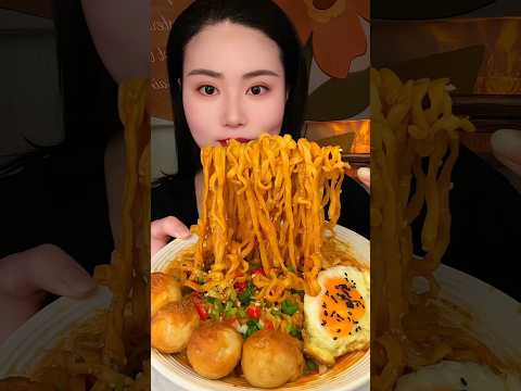 Korean Spicy Ramen Mukbang ASMR  | #shorts #mukbang #eating #yummy #tasty #food